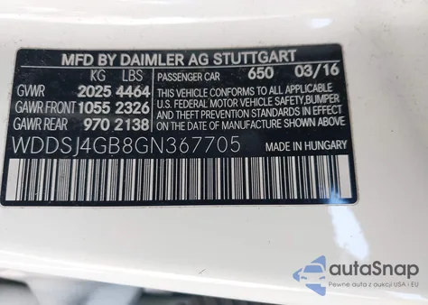 2016 Mercedes-Benz Cla 250 4Matic from USA, damaged, VIN WDDSJ4GB8GN367705